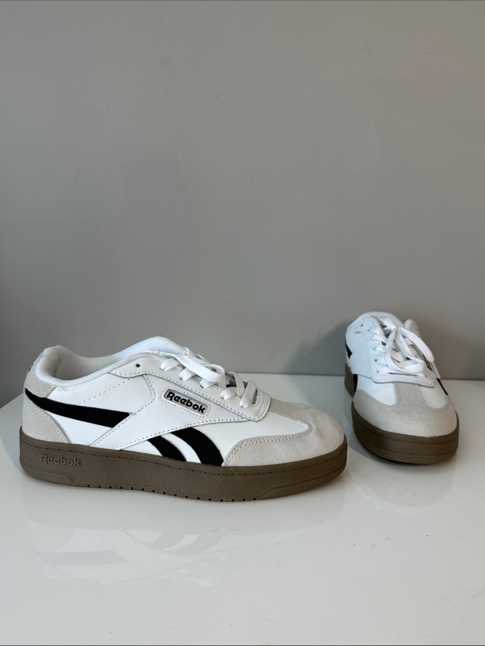 Reebok Forte Lounger Double-Up Sneakers in White/Sand/Black Size 7 Sporty Comfy